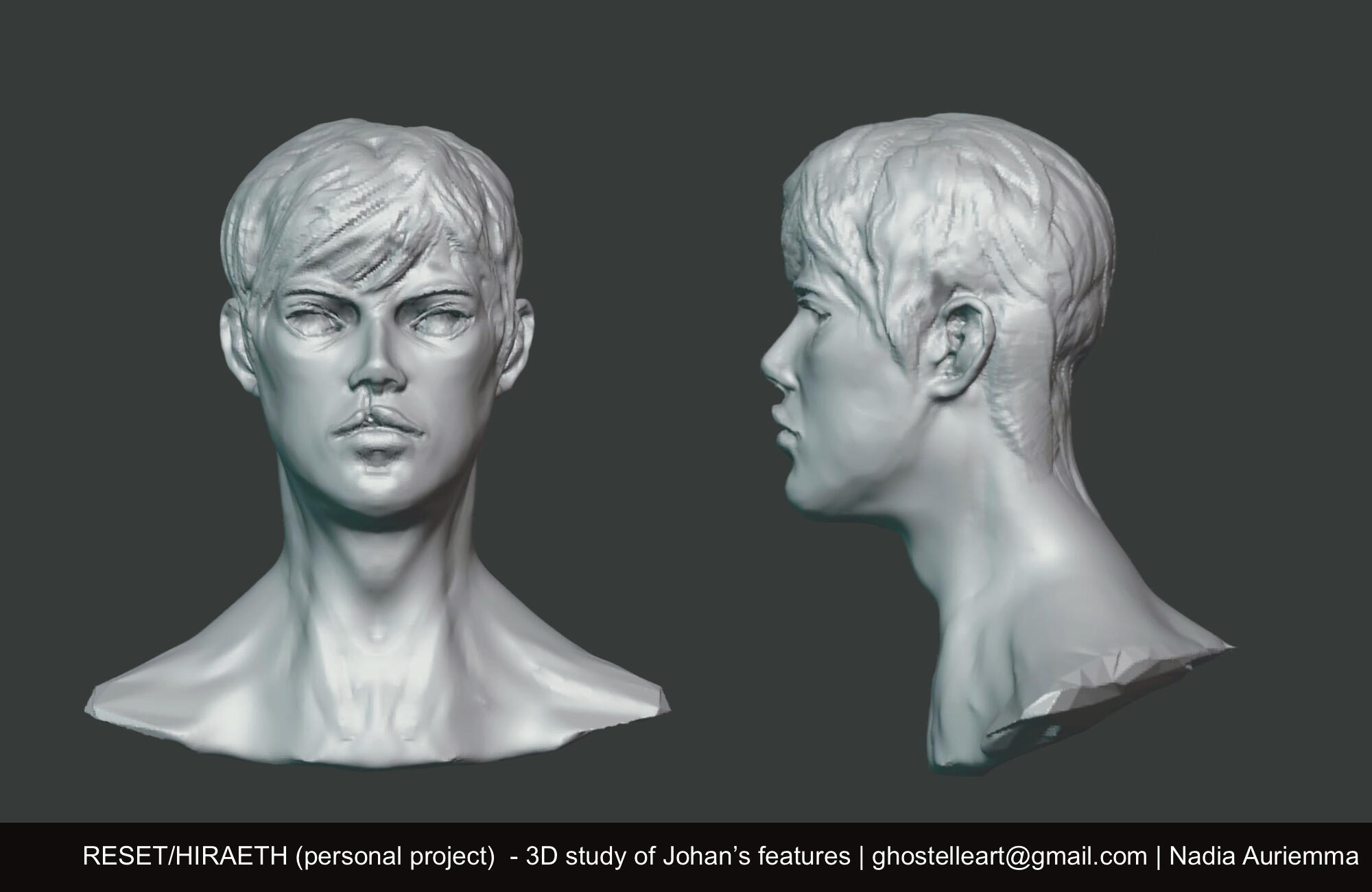 RESET/HIRAETH - 3D study of Johan’s face