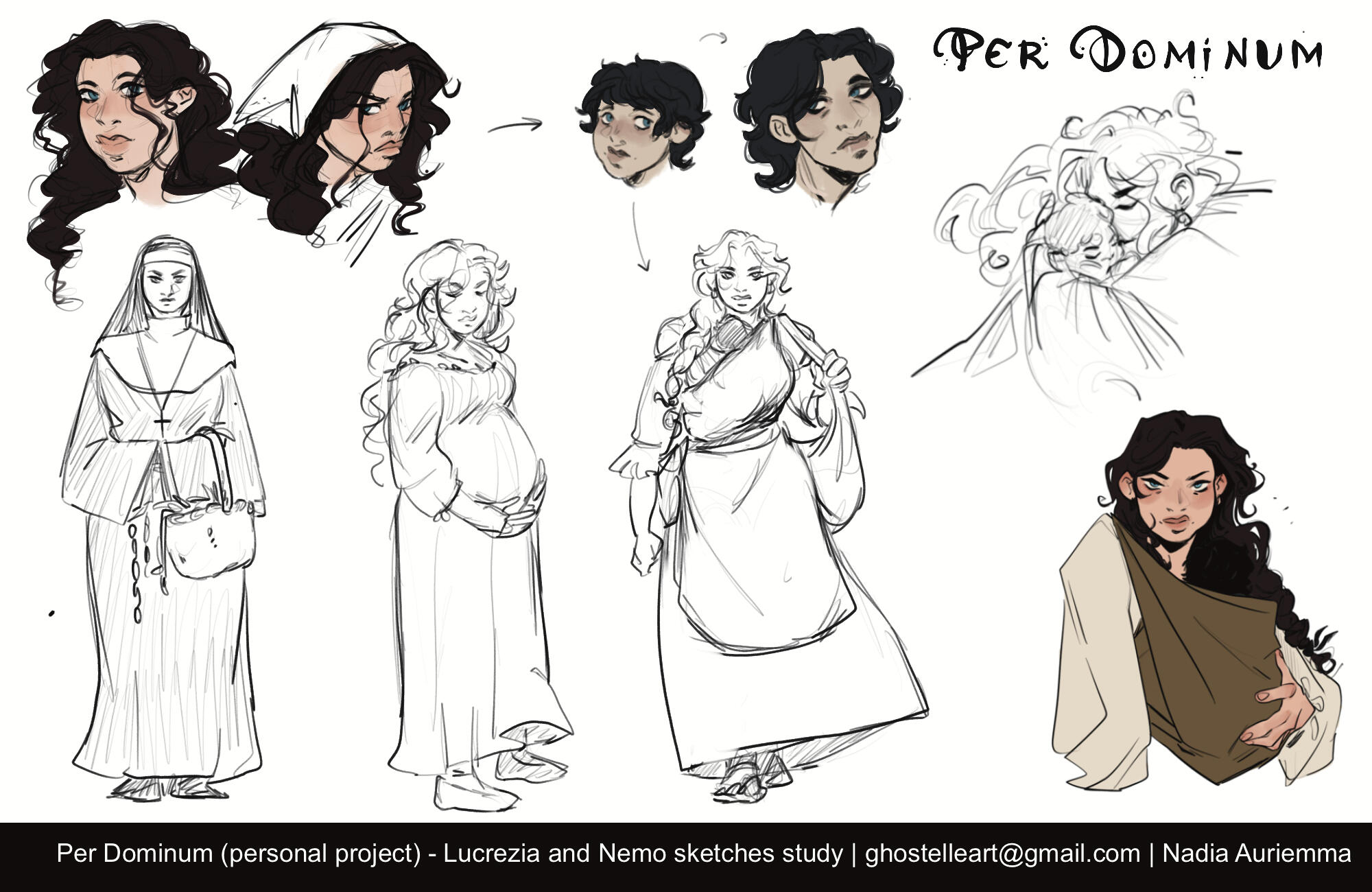[PER DOMINUM] Lucrezia (and Nemo) character study sketches